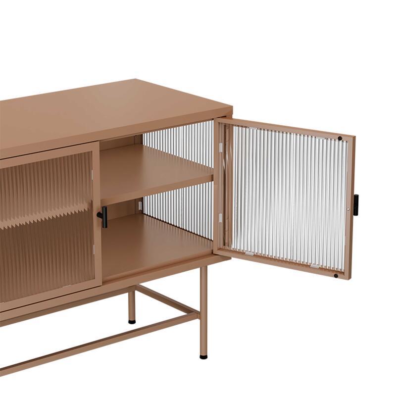 Aparador de metal y cristal 3 puertas 120 cm