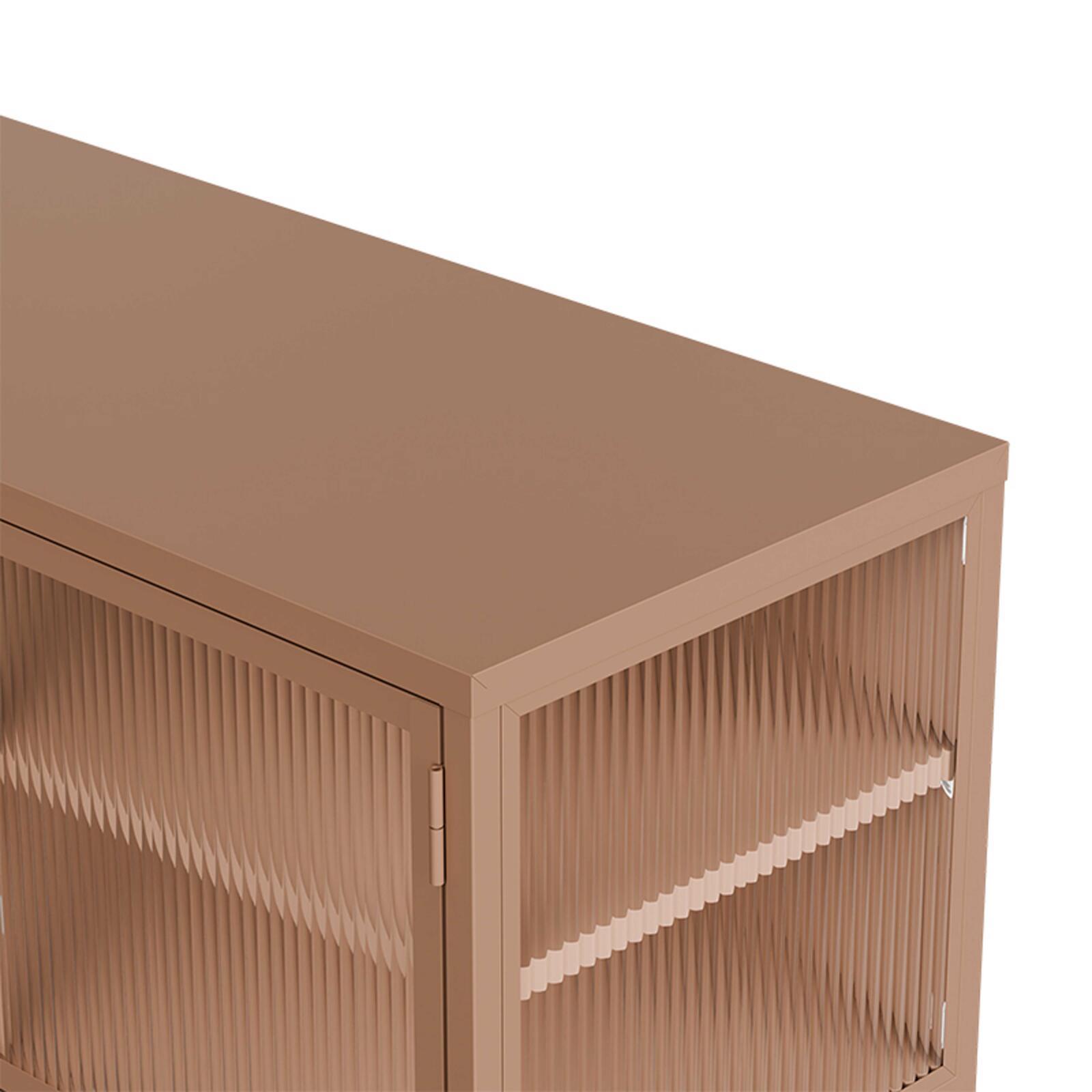 Aparador de metal y cristal 3 puertas 120 cm