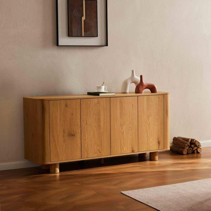 Aparador efecto madera 4 puertas 160 cm