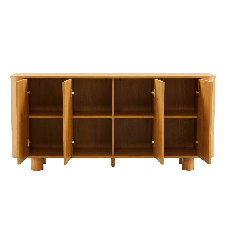 Aparador efecto madera 4 puertas 160 cm