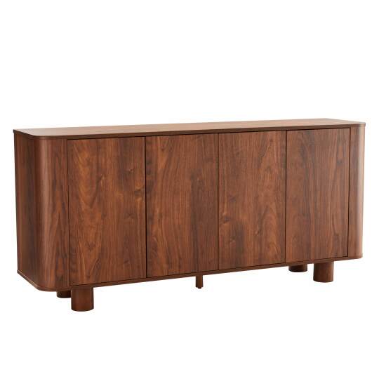 Aparador efecto madera 4 puertas 160 cm | Oviala