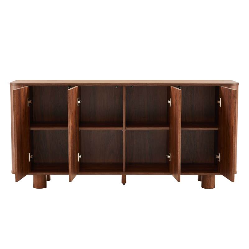 Aparador efecto madera 4 puertas 160 cm (3/6)