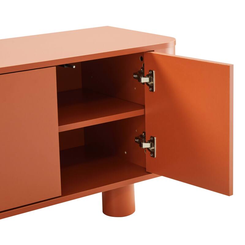 Mueble de TV naranja 120 cm estilo escandinavo