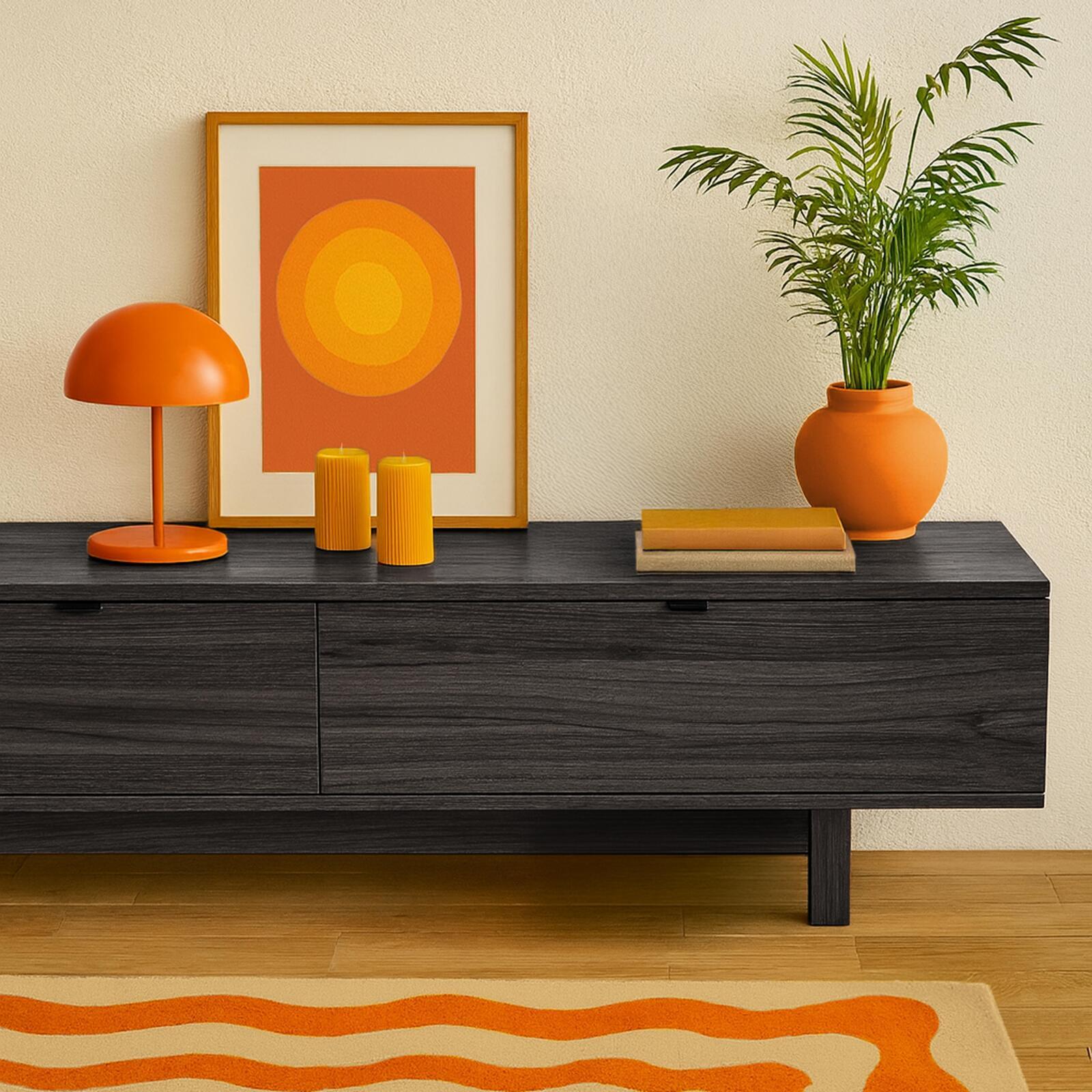 Mueble TV 160 cm efecto madera industrial