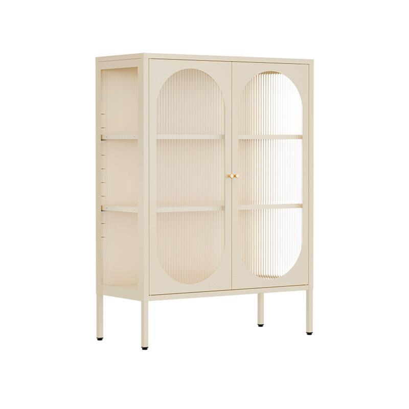 Aparador de metal y cristal 2 puertas 80 cm