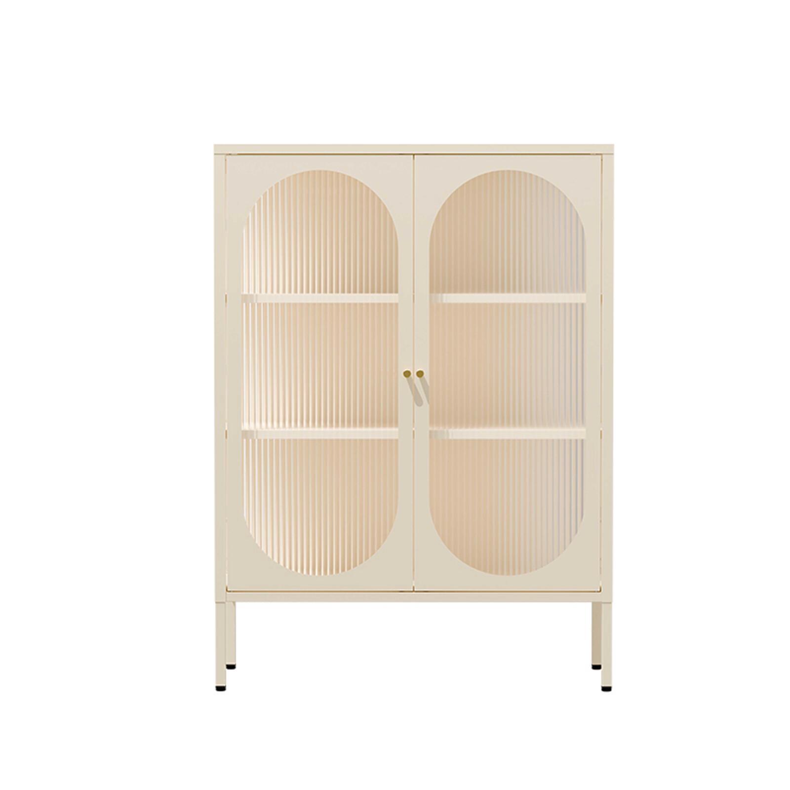 Aparador de metal y cristal 2 puertas 80 cm