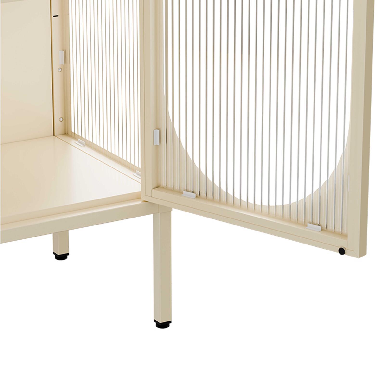 Aparador de metal y cristal 2 puertas 80 cm