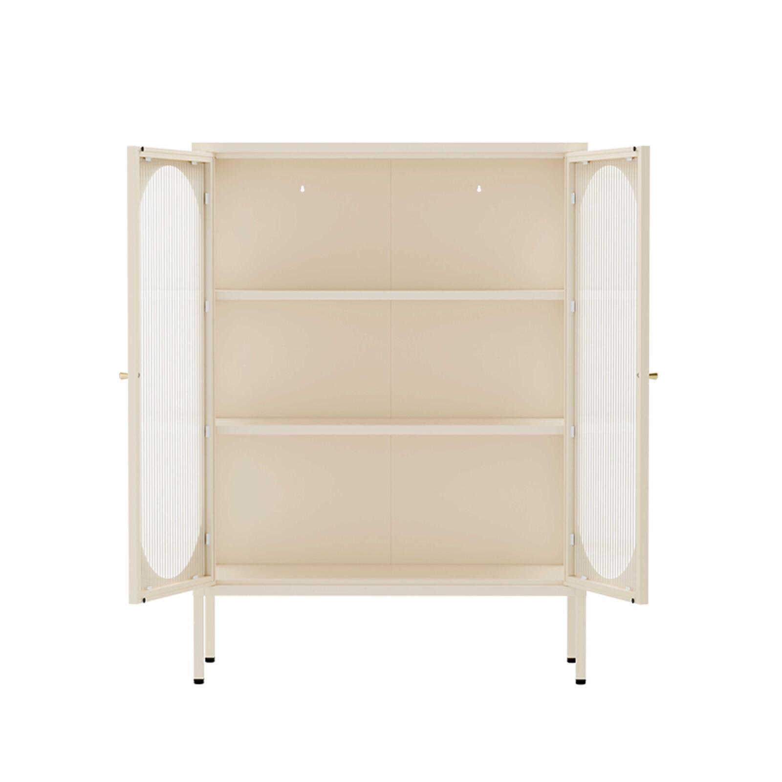 Aparador de metal y cristal 2 puertas 80 cm