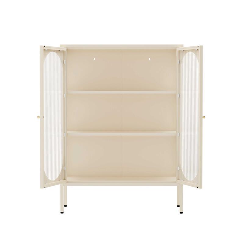 Aparador de metal y cristal 2 puertas 80 cm (3/7)