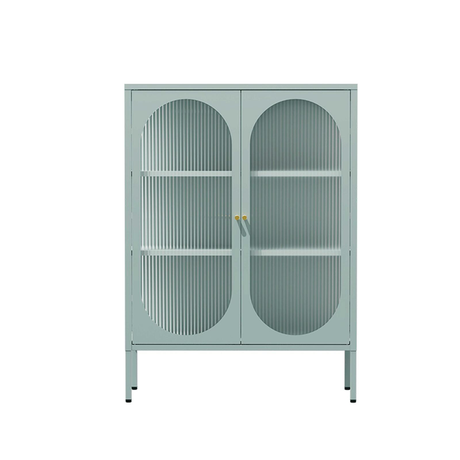 Aparador de metal y cristal 2 puertas 80 cm