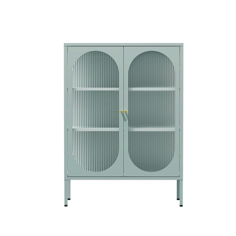 Aparador de metal y cristal 2 puertas 80 cm (2/7)