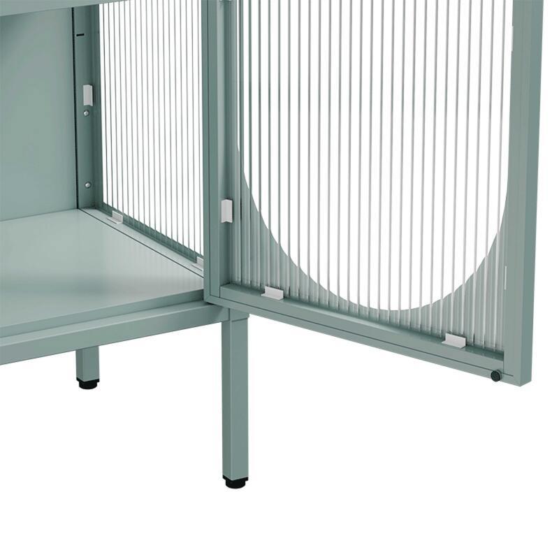 Aparador de metal y cristal 2 puertas 80 cm (6/7)