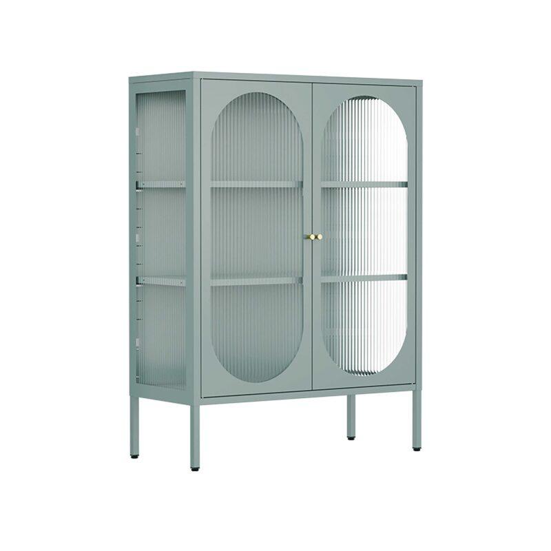 Aparador de metal y cristal 2 puertas 80 cm