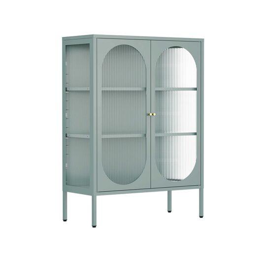 Aparador de metal y cristal 2 puertas 80 cm