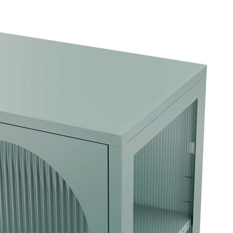 Aparador de metal y cristal 2 puertas 80 cm (4/7)