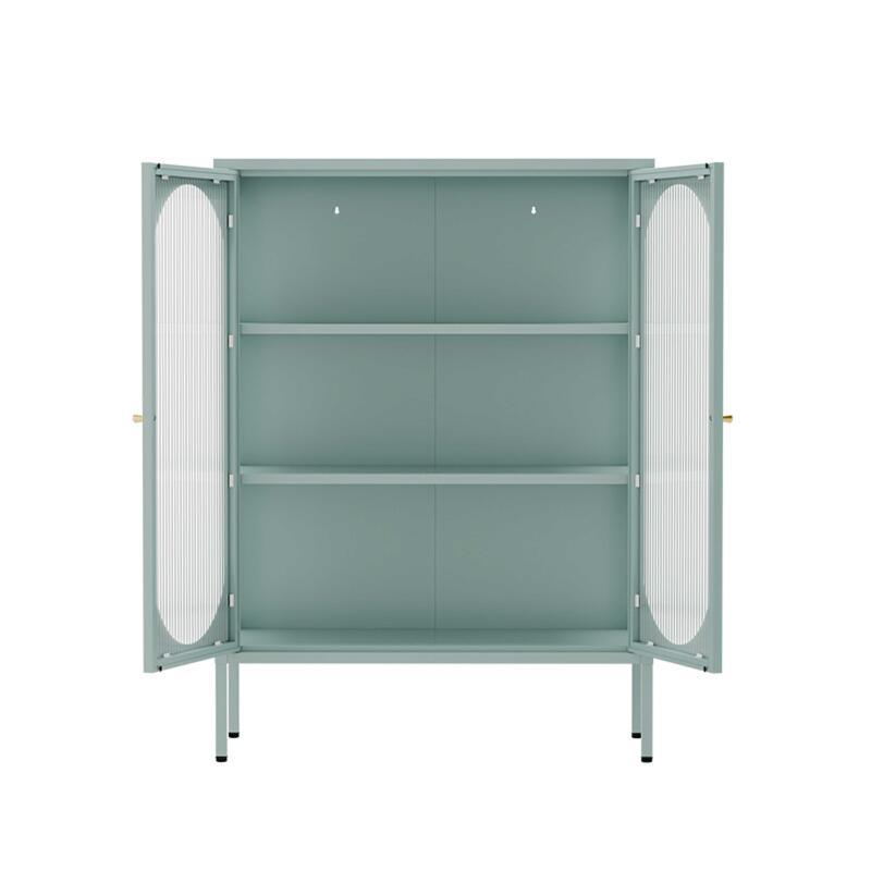 Aparador de metal y cristal 2 puertas 80 cm (3/7)