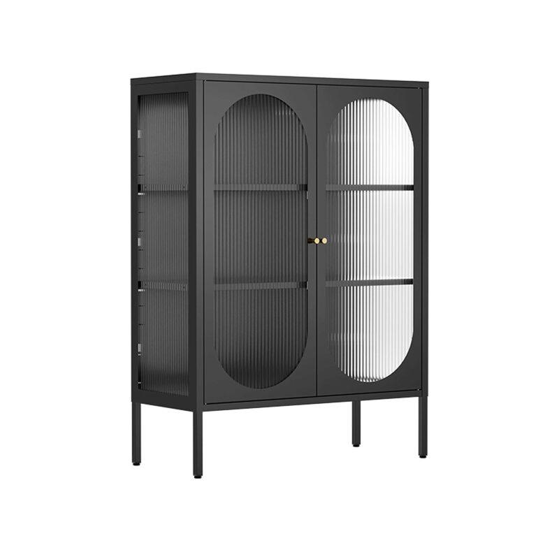 Aparador de metal y cristal 2 puertas 80 cm