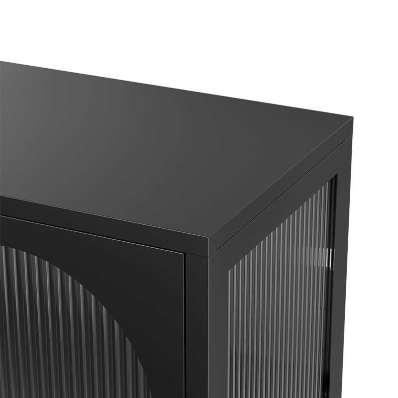 Aparador de metal y cristal 2 puertas 80 cm