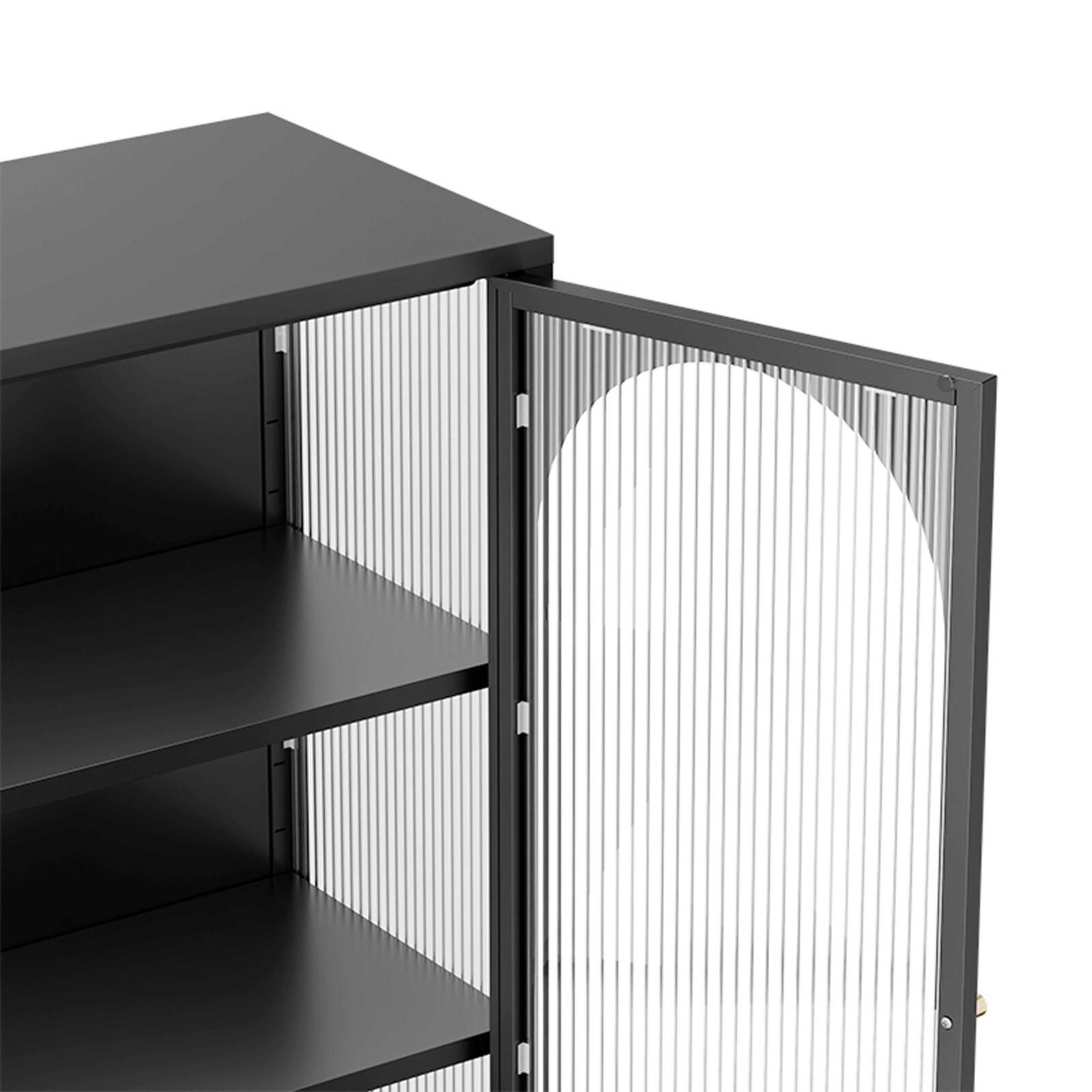 Aparador de metal y cristal 2 puertas 80 cm