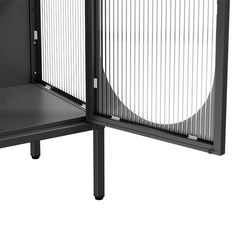 Aparador de metal y cristal 2 puertas 80 cm