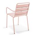 Silla de jardín de metal con reposabrazos