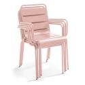 Silla de jardín de metal con reposabrazos