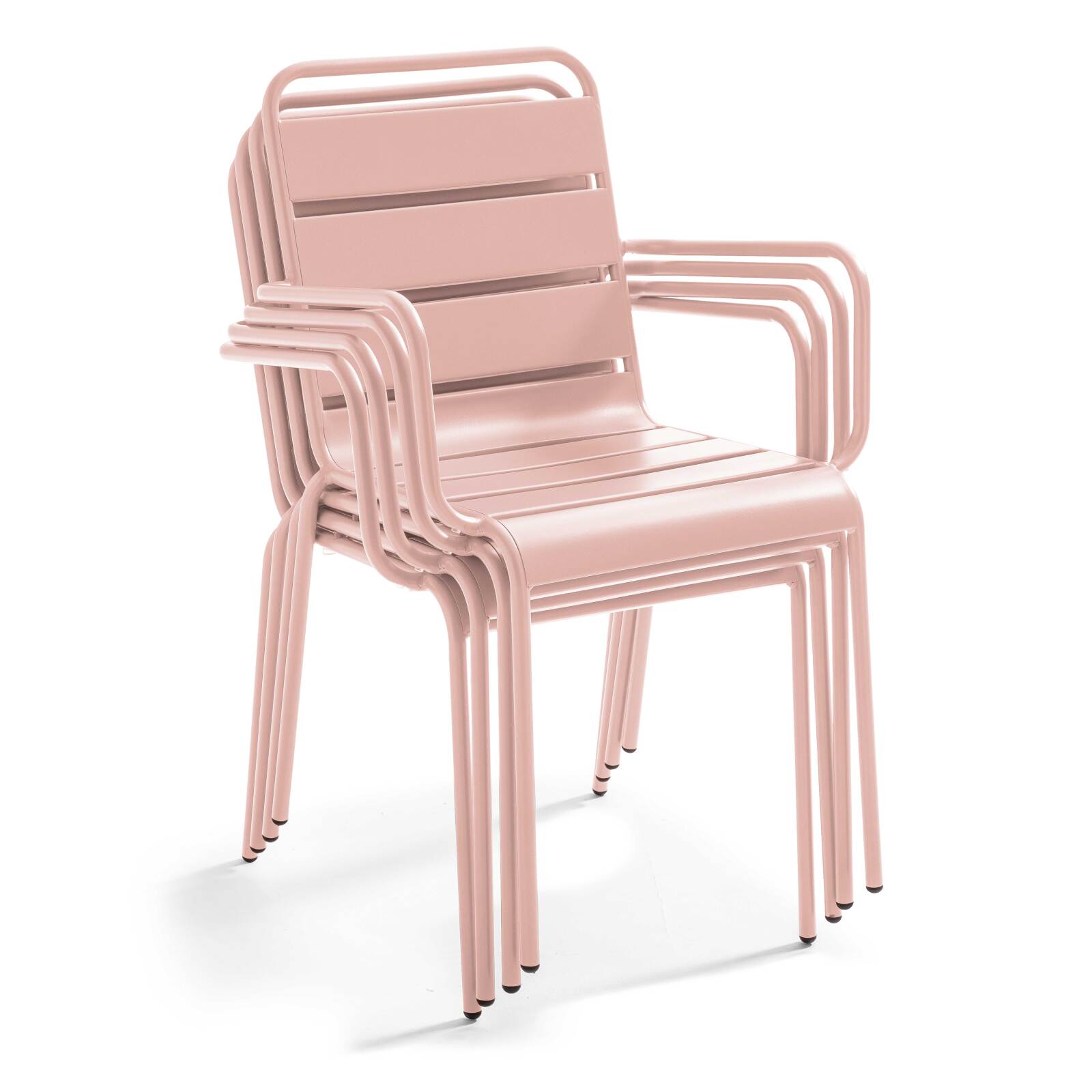 Silla de jardín de metal con reposabrazos