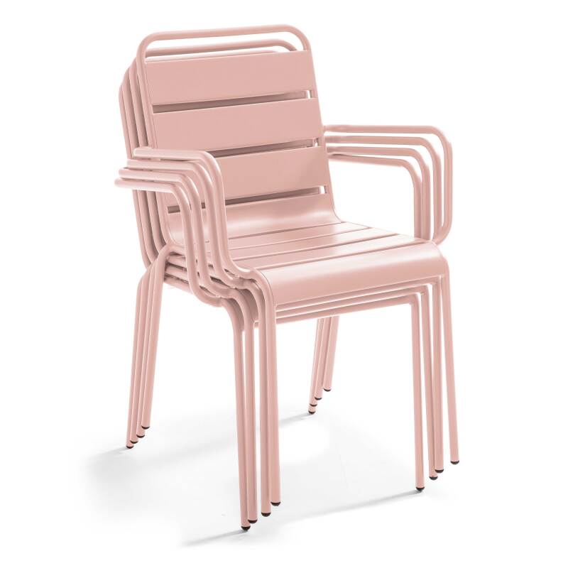 Silla de jardín de metal con reposabrazos