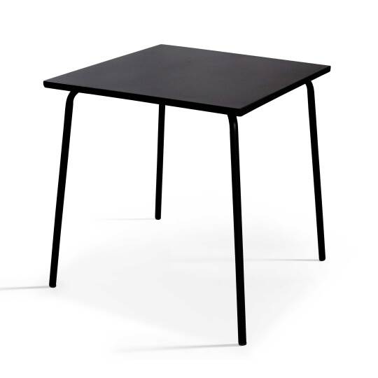 Mesa de jardín cuadrada de metal 4 personas 70x70 cm | Oviala