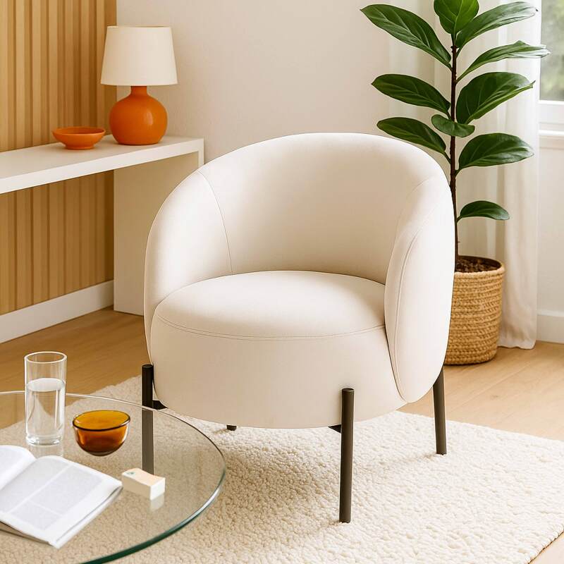 Sillón reclinable de metal y tela (5/6)