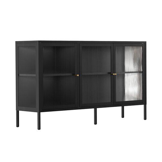 Aparador de metal 3 puertas 140 cm | Oviala