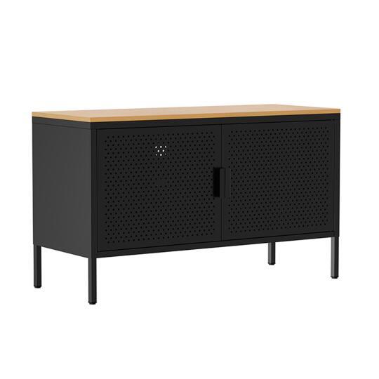 Aparador de metal 2 puertas 100 cm | Oviala