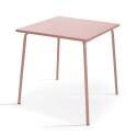 Mesa de jardín bistro cuadrada de metal 70x70 cm y 2 sillas