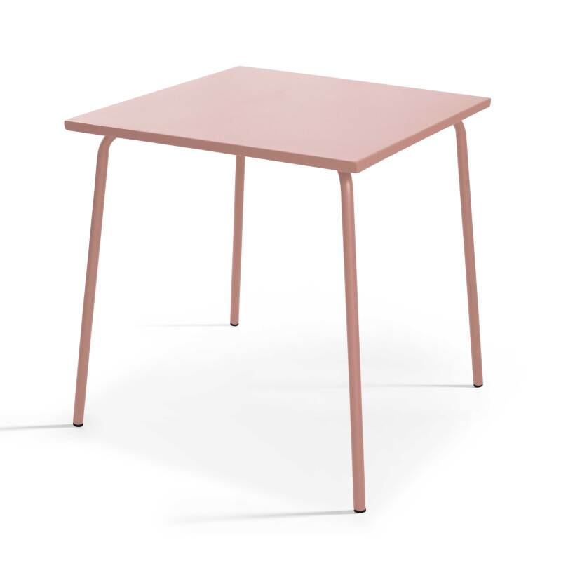 Mesa de jardín bistro cuadrada de metal 70x70 cm y 2 sillas (3/7)