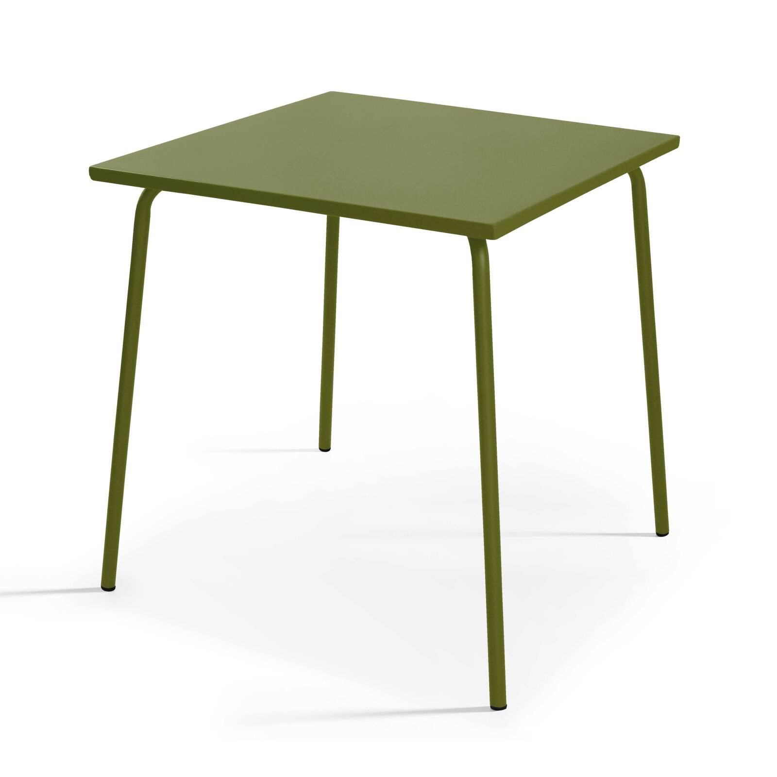 Mesa de jardín bistro cuadrada de metal 70x70 cm y 2 sillas con reposabrazos