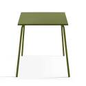 Mesa de jardín bistro cuadrada de metal 70x70 cm y 2 sillas con reposabrazos