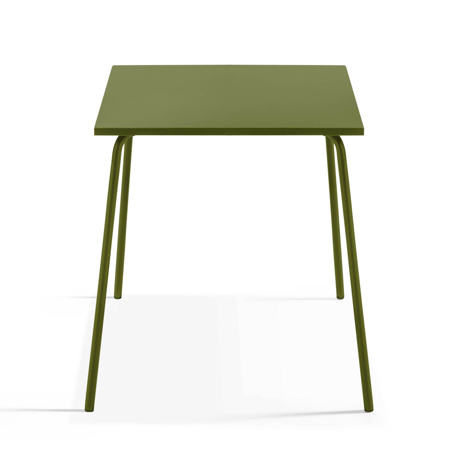 Mesa de jardín bistro cuadrada de metal 70x70 cm y 2 sillas con reposabrazos