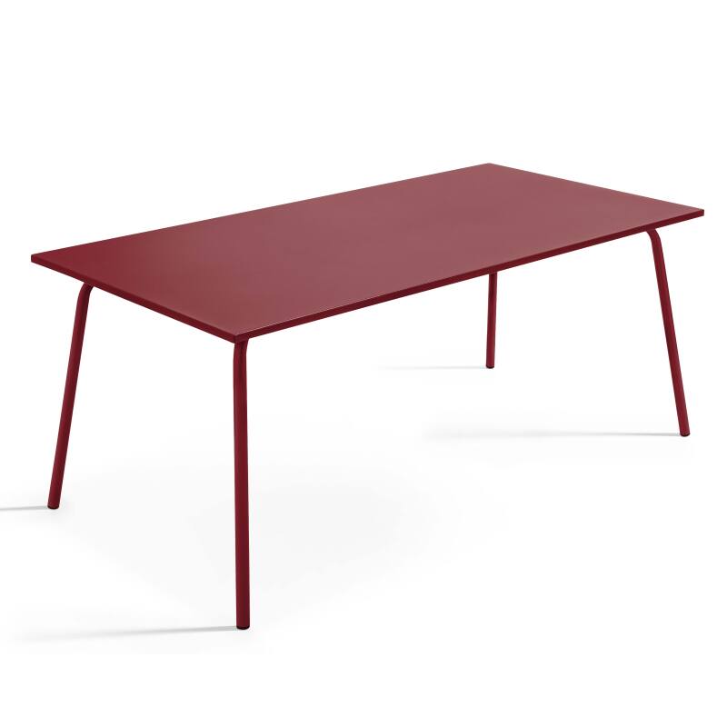 Mesa de jardín de metal de 180x90 cm y 6 sillas con reposabrazos
