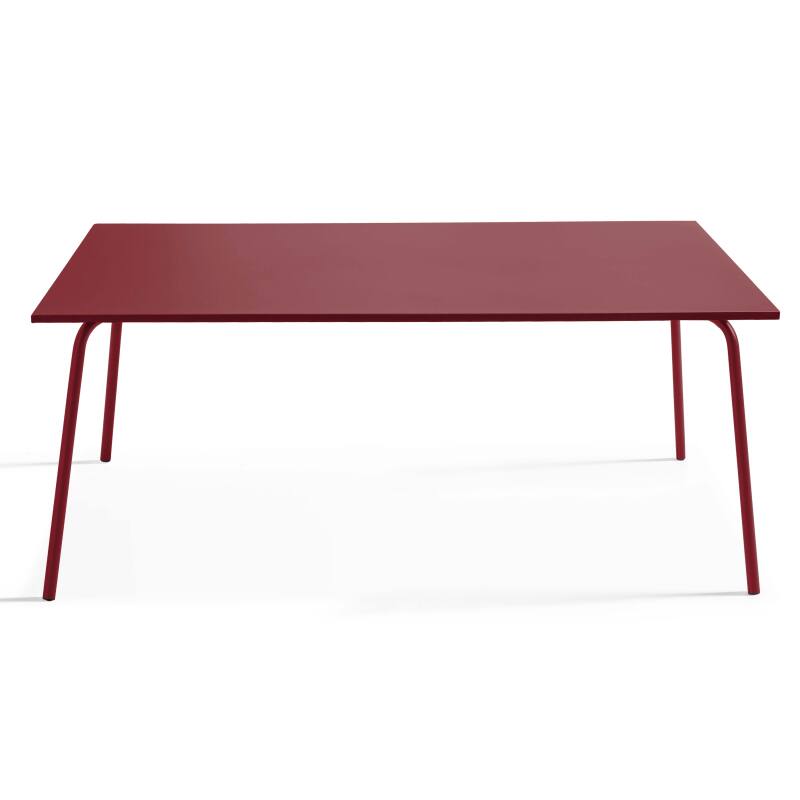Mesa de jardín de metal de 180x90 cm y 6 sillas con reposabrazos