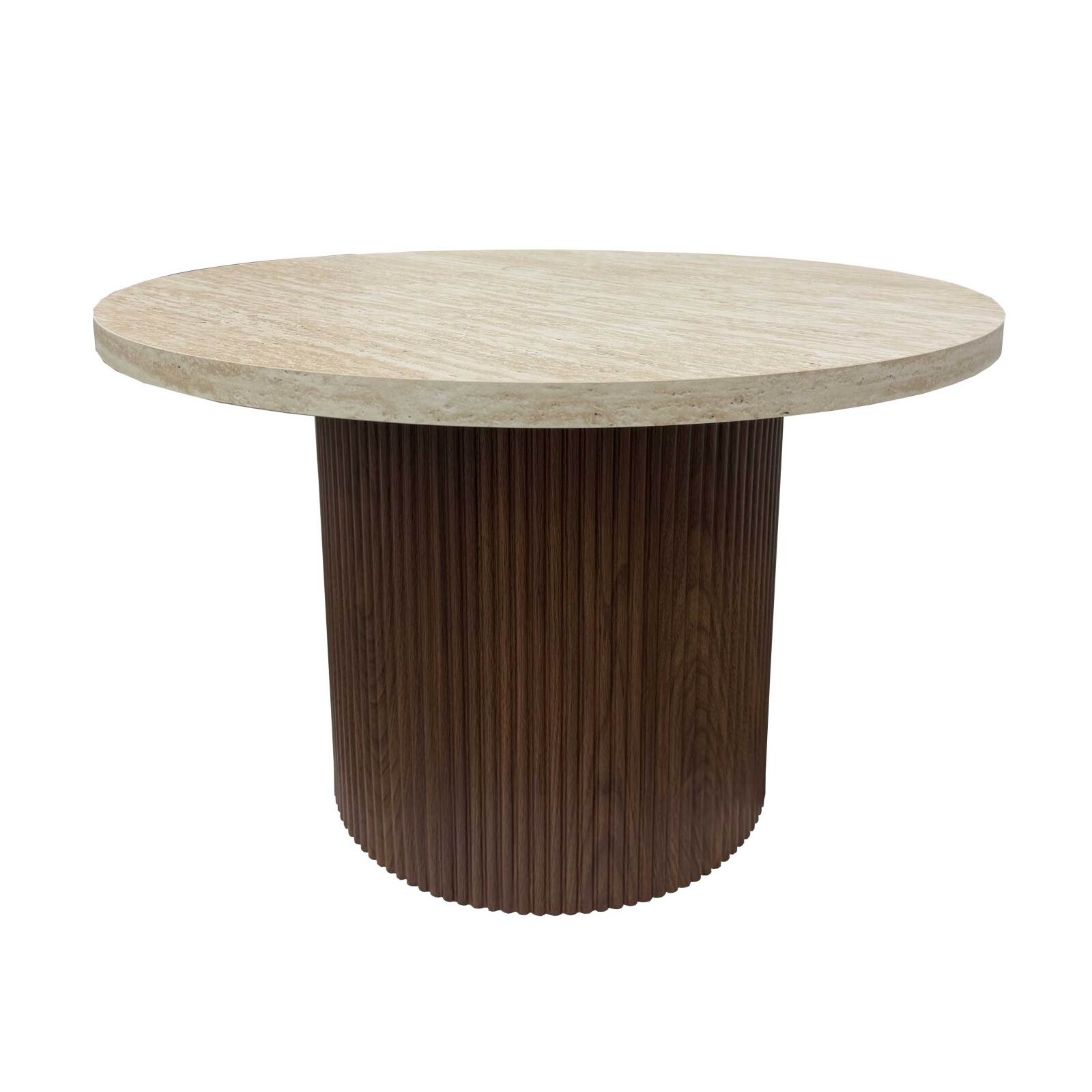 Mesa de centro efecto madera oscura redonda Ø70 x 45 cm