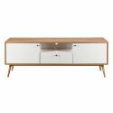 Mueble de TV efecto madera clara y blanco de 150 cm escandinavo