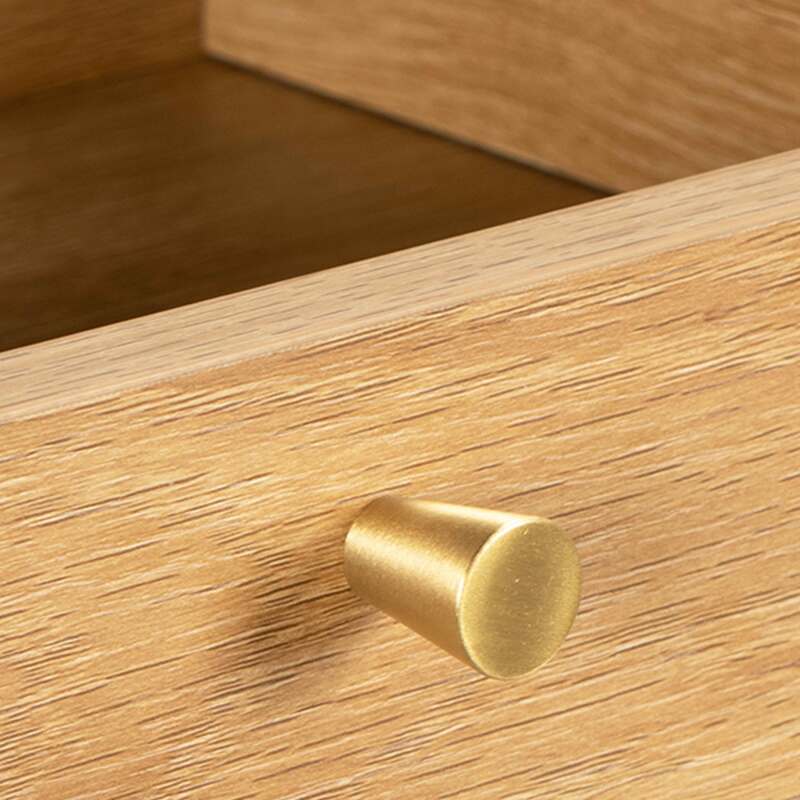 Aparador escandinavo efecto madera clara 2 puertas 3 cajones 150 cm