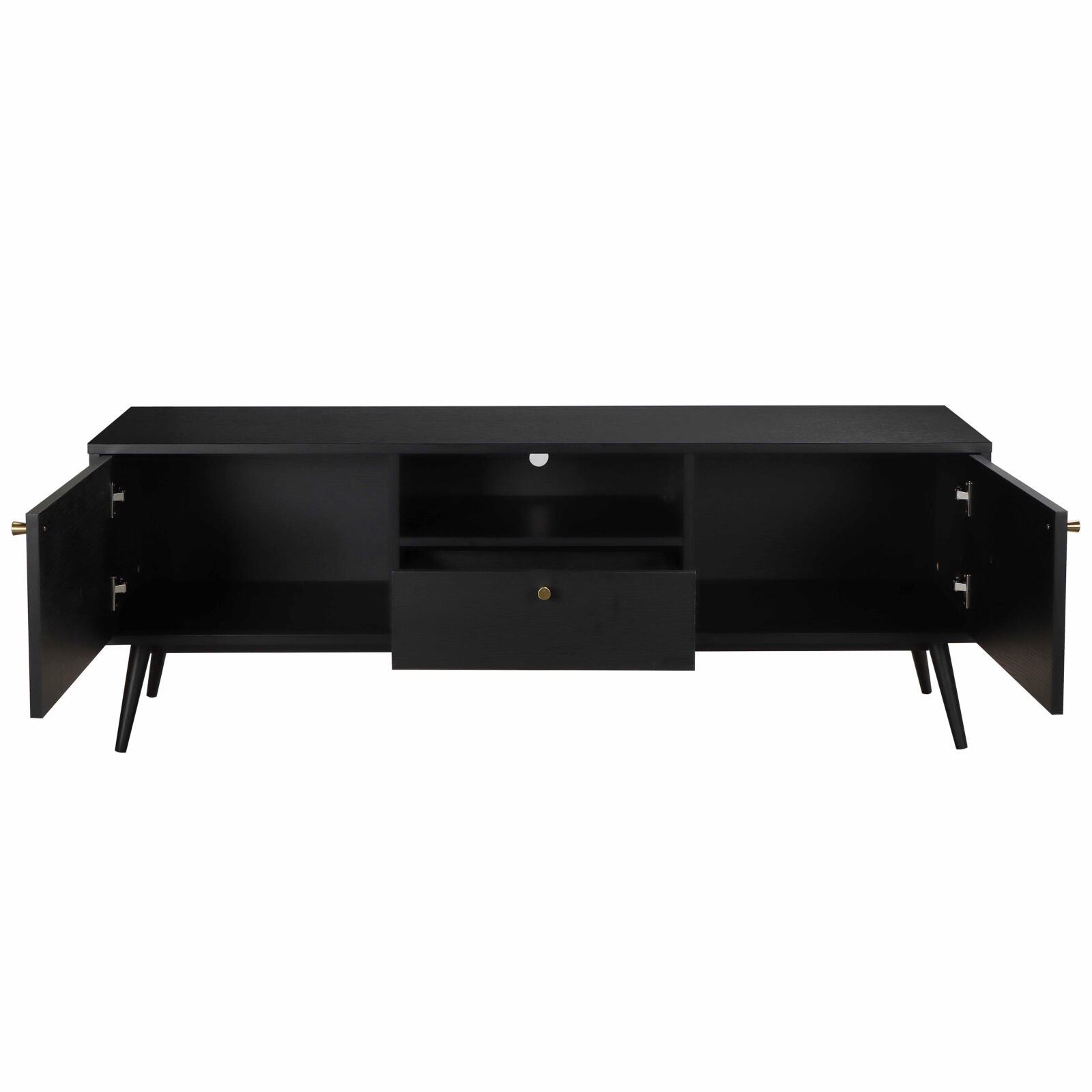Mueble de TV efecto madera negra de 150 cm design