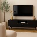 Mueble de TV efecto madera negra de 150 cm design