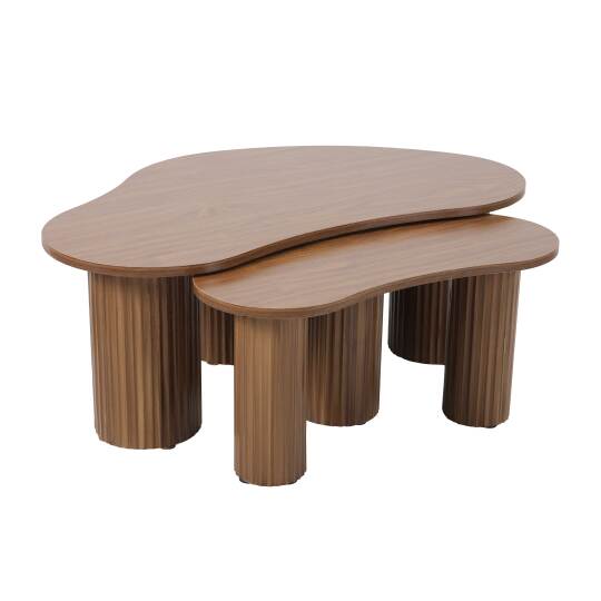 Mesas de centro nido de diseño con forma orgánica 42x70 cm y 60x100 cm | Oviala