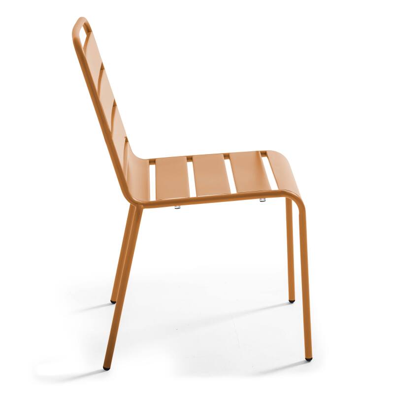 Mesa de jardín bistro cuadrada de metal 70x70 cm y 2 sillas (6/8)