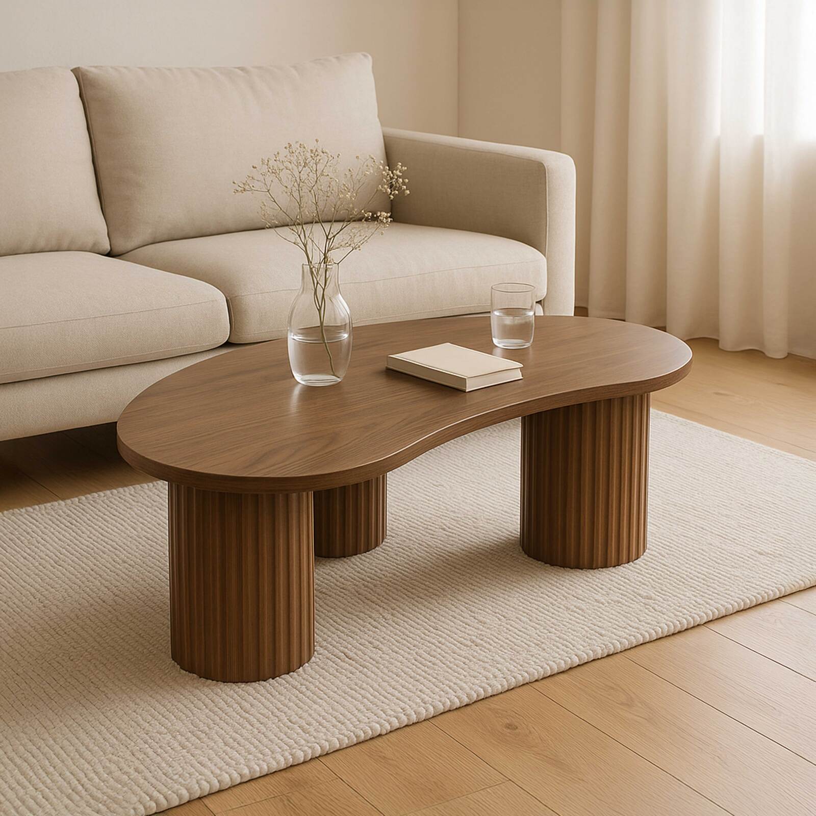 Mesa de centro de diseño con forma orgánica 100x60 cm