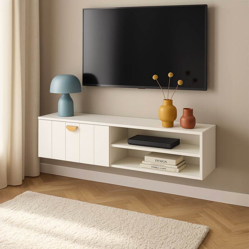 Mueble de TV suspendido 120 cm estilo bohemio