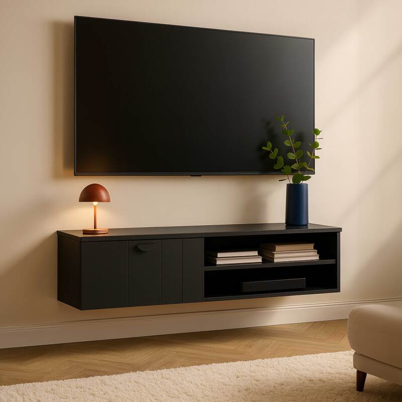 Mueble de TV suspendido 120 cm estilo bohemio 