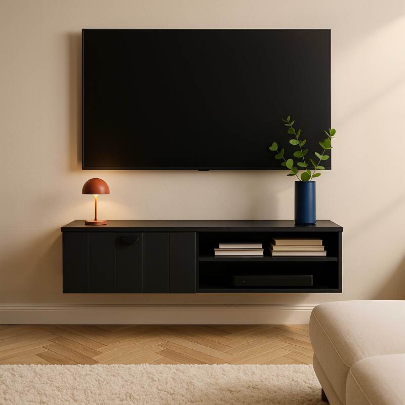 Mueble de TV suspendido 120 cm estilo bohemio 